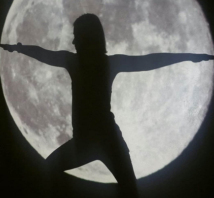 warrior yoga in moon